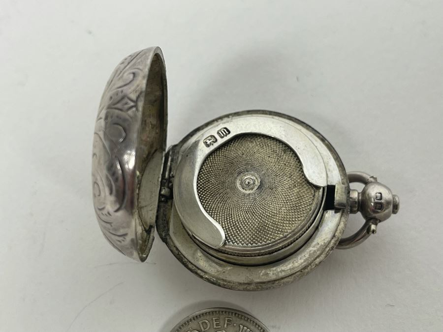 Marked English Sterling Silver Coin Case Purse With Six Pence English Coins 20g [Photo 16]