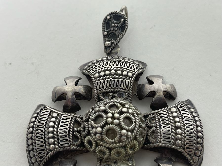 Vintage 900 Silver Jerusalem Jordan Pendant 23.6g [Photo 7]