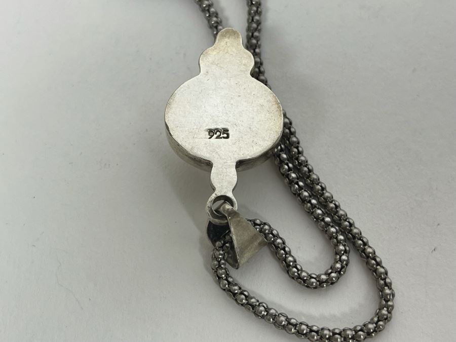 Sterling Silver Pendant With Sterling Silver Chain Necklace 11.7g [Photo 8]
