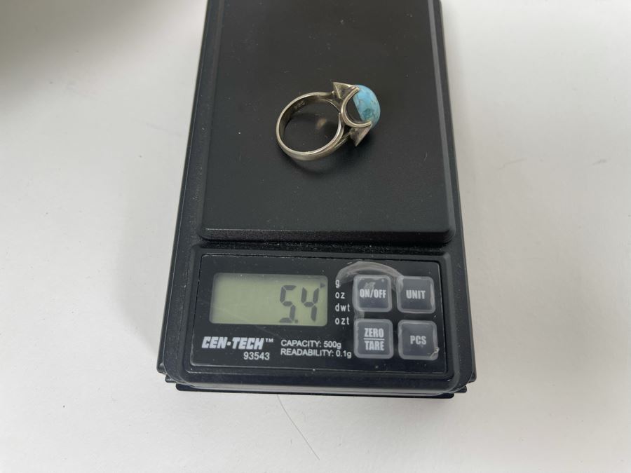 Sterling Silver Turquoise Ring Size 6.25 5.4g [Photo 6]