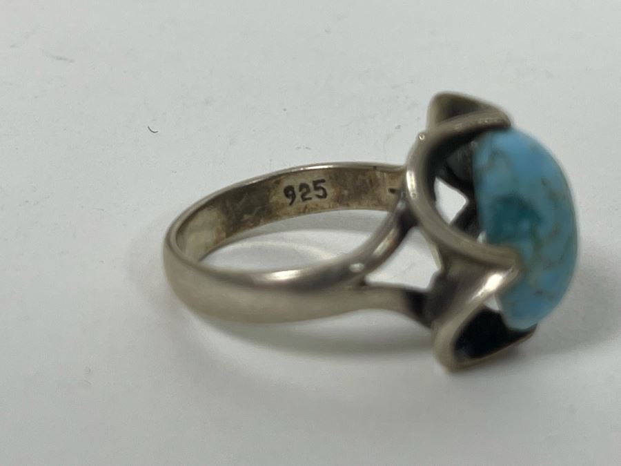 Sterling Silver Turquoise Ring Size 6.25 5.4g [Photo 5]