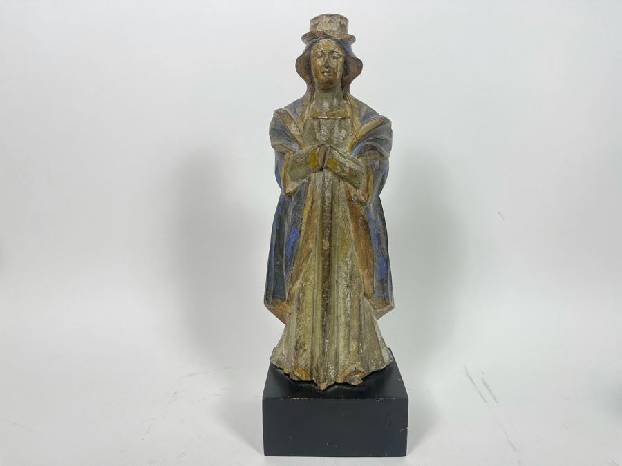 Vintage Hand-Painted Carved Wooden Figure 13.5H [Photo 2]