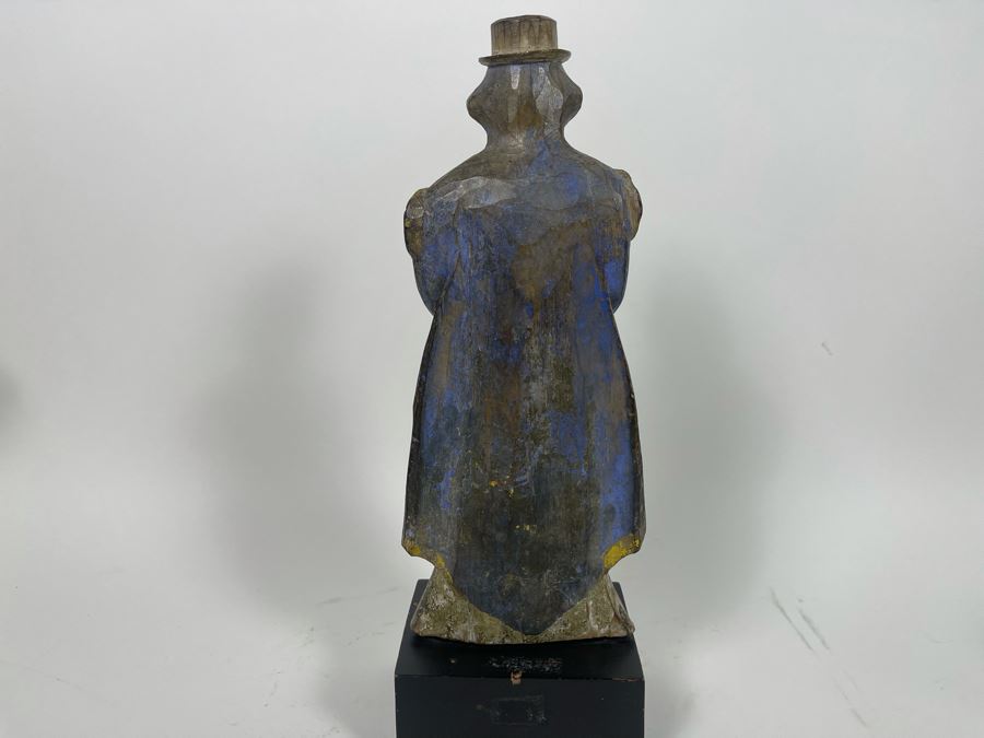 Vintage Hand-Painted Carved Wooden Figure 13.5H [Photo 8]