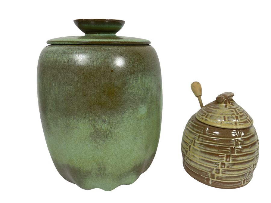 Frankoma Pottery Cookie Jar And Frankoma Pottery Honey Pot