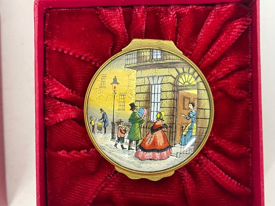 Halcyon Days Enamels England Christmas Enamel Boxes From 1977 And 1978 With Boxes [Photo 5]