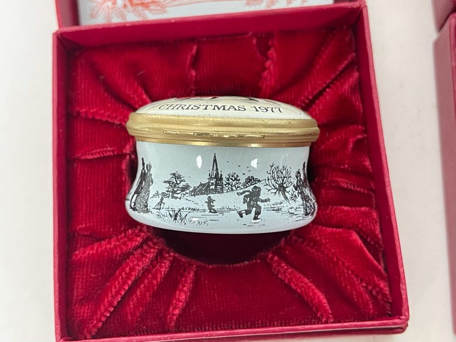 Halcyon Days Enamels England Christmas Enamel Boxes From 1977 And 1978 With Boxes [Photo 6]