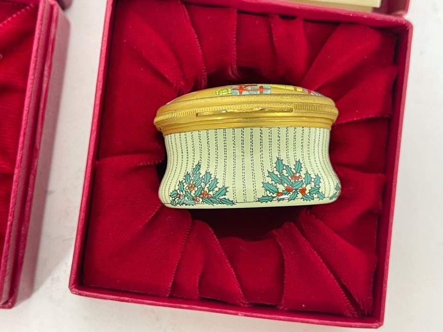 Halcyon Days Enamels England Christmas Enamel Boxes From 1979 And 1980 With Boxes [Photo 7]