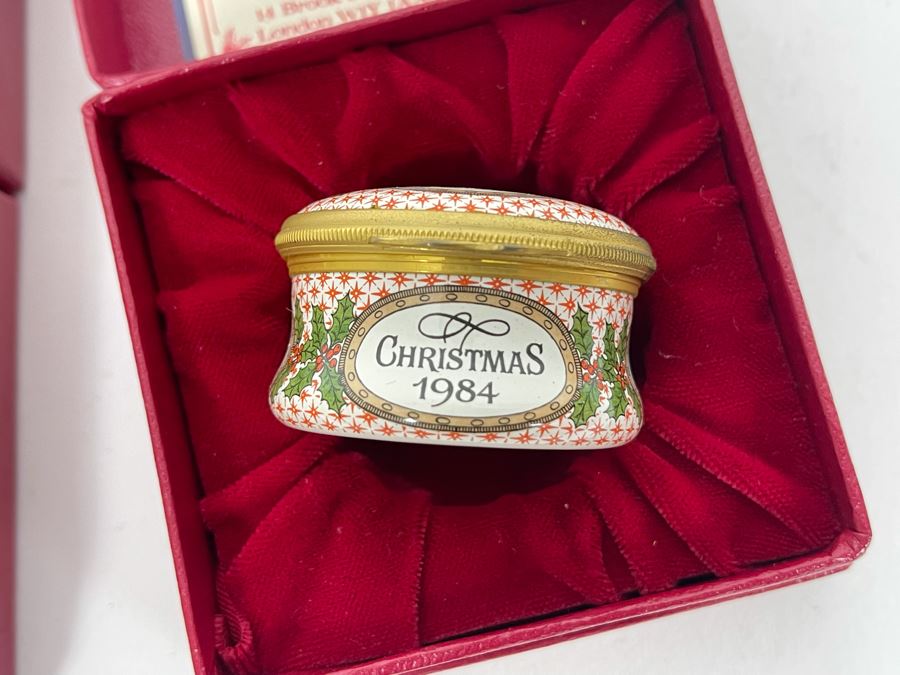 Halcyon Days Enamels England Christmas Enamel Boxes From 1981 And 1982 With Boxes [Photo 6]