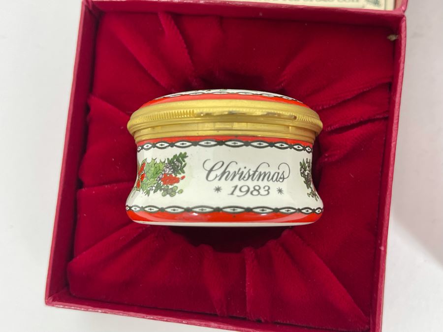 Halcyon Days Enamels England Christmas Enamel Boxes From 1981 And 1982 With Boxes [Photo 5]