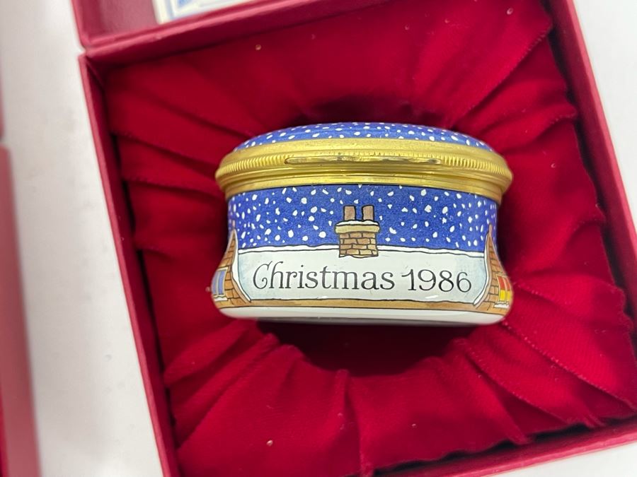 Halcyon Days Enamels England Christmas Enamel Boxes From 1985 And 1986 With Boxes [Photo 6]