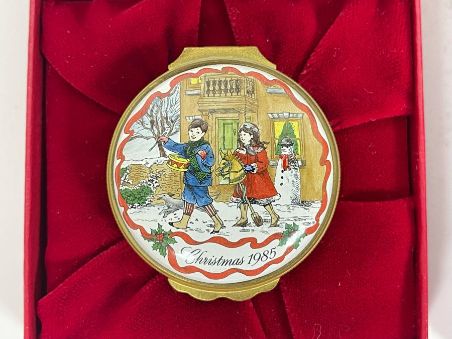 Halcyon Days Enamels England Christmas Enamel Boxes From 1985 And 1986 With Boxes [Photo 3]