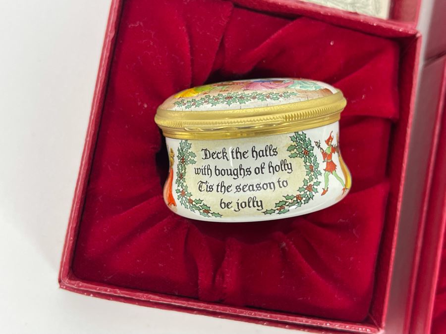 Halcyon Days Enamels England Christmas Enamel Boxes From 1987 And 1988 With Boxes [Photo 5]