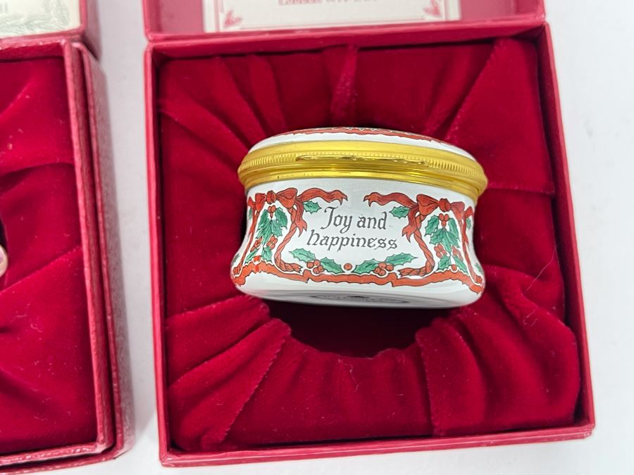 Halcyon Days Enamels England Christmas Enamel Boxes From 1987 And 1988 With Boxes [Photo 6]