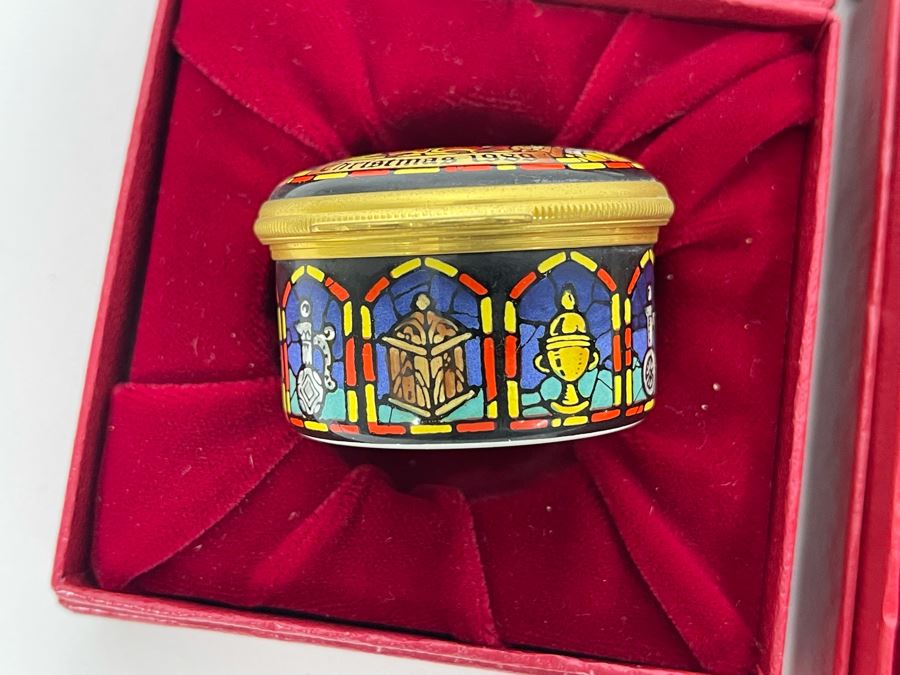 Halcyon Days Enamels England Christmas Enamel Boxes From 1989 And 1990 With Boxes [Photo 5]