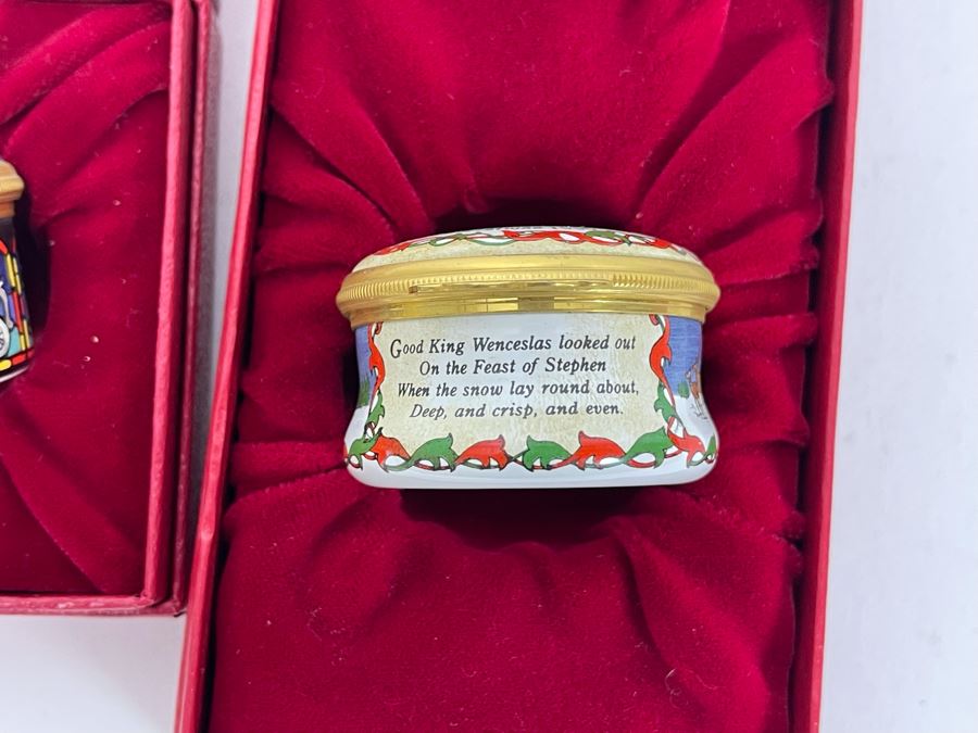 Halcyon Days Enamels England Christmas Enamel Boxes From 1989 And 1990 With Boxes [Photo 6]