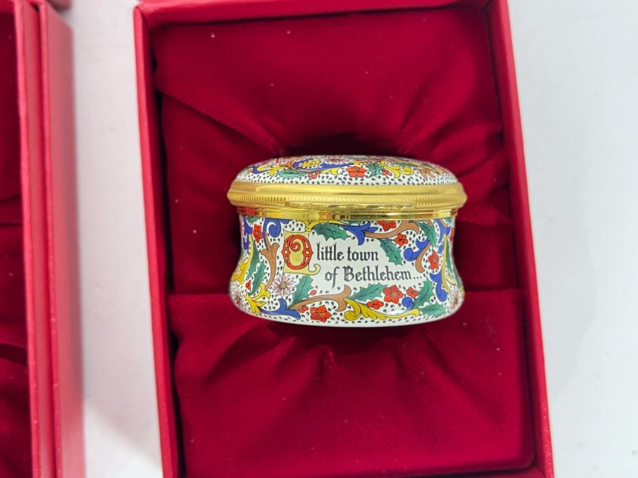 Halcyon Days Enamels England Christmas Enamel Boxes From 1991 And 1992 With Boxes [Photo 6]