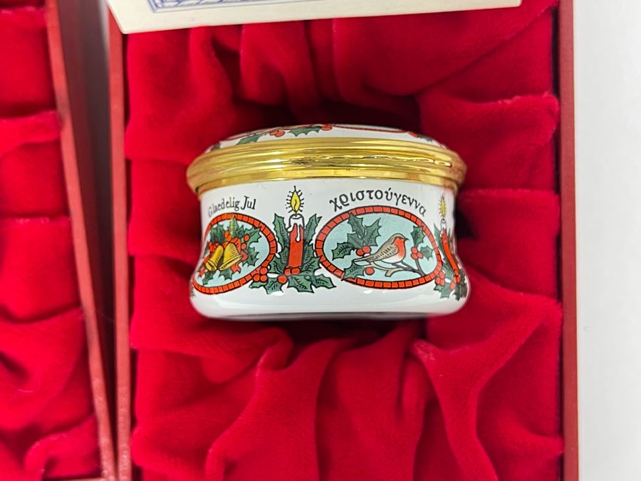 Halcyon Days Enamels England Christmas Enamel Boxes From 1995 And 1996 With Boxes [Photo 6]