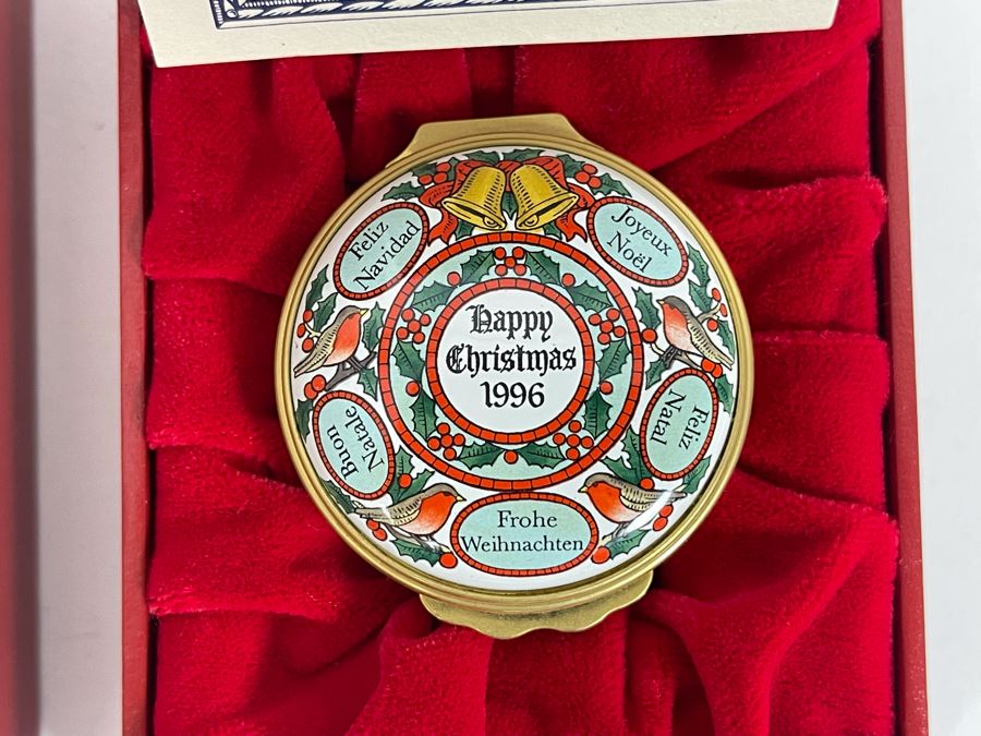 Halcyon Days Enamels England Christmas Enamel Boxes From 1995 And 1996 With Boxes [Photo 4]