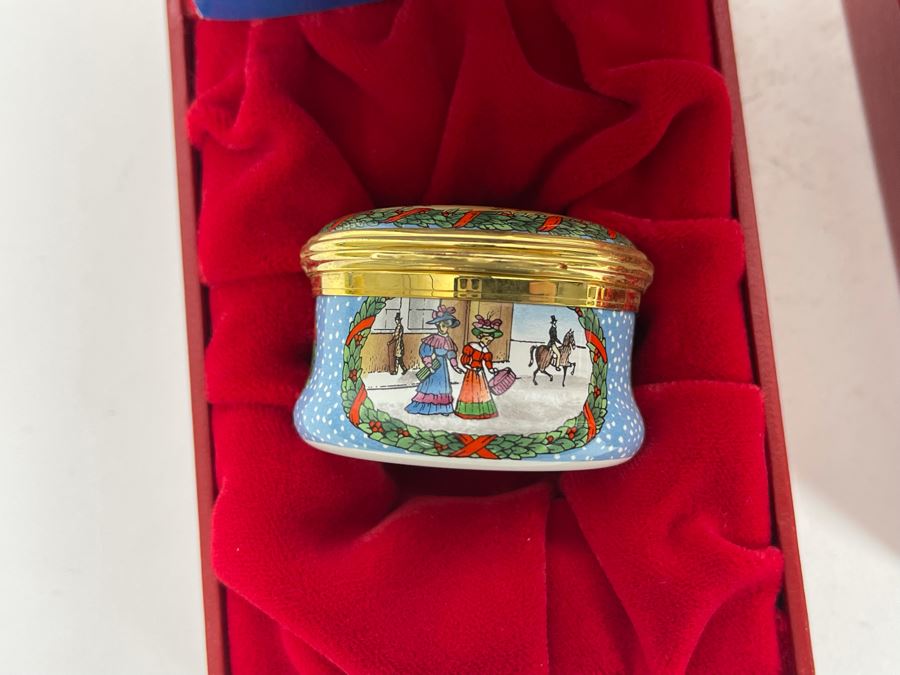 Halcyon Days Enamels England Christmas Enamel Boxes From 1997 And 1998 With Boxes [Photo 5]
