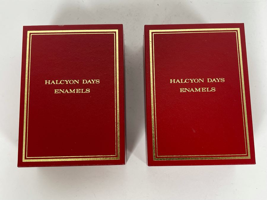 Halcyon Days Enamels England Christmas Enamel Boxes From 1997 And 1998 With Boxes [Photo 9]