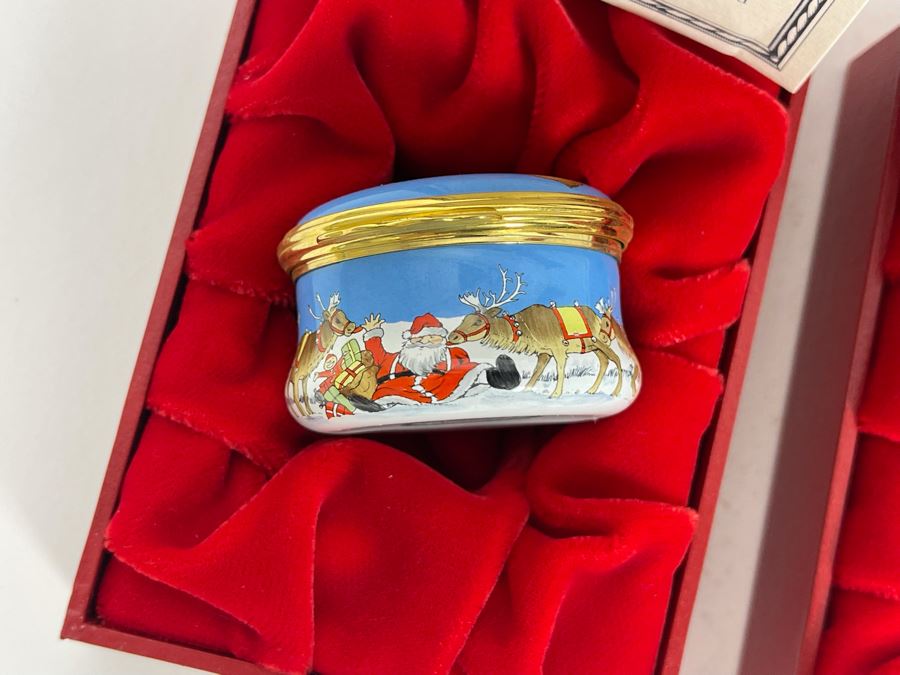 Halcyon Days Enamels England Christmas Enamel Boxes From 1999 And 2000 With Boxes [Photo 5]