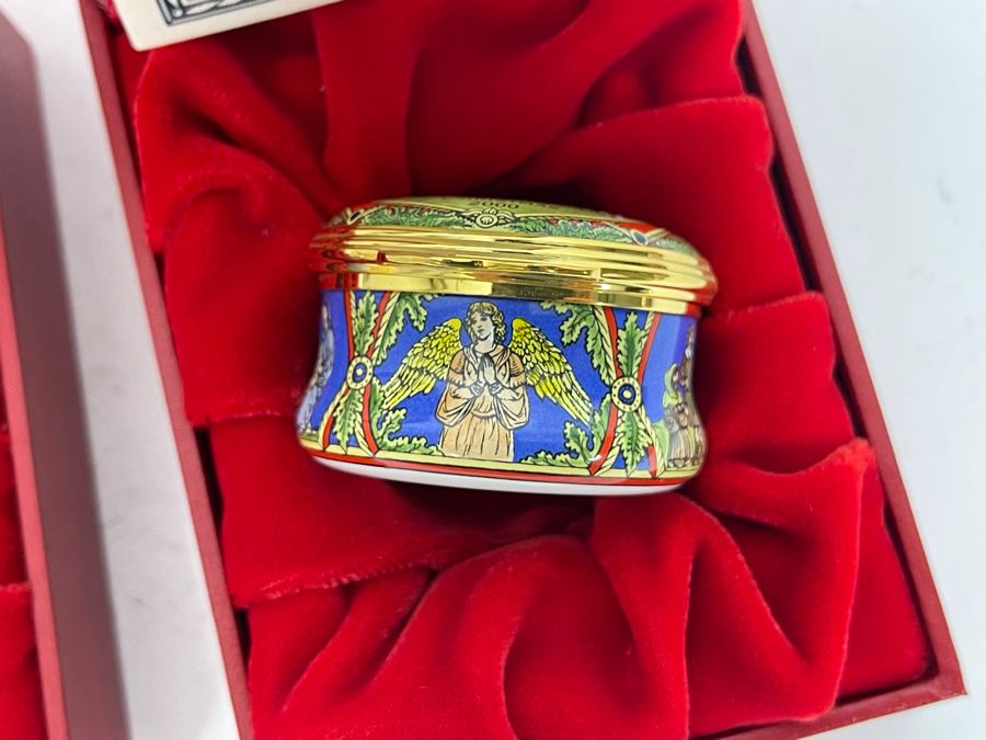 Halcyon Days Enamels England Christmas Enamel Boxes From 1999 And 2000 With Boxes [Photo 6]