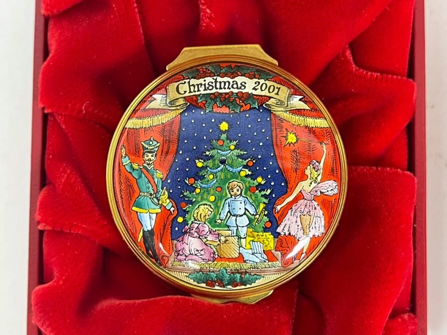 Halcyon Days Enamels England Christmas Enamel Boxes From 2001 And 2002 With Boxes [Photo 3]