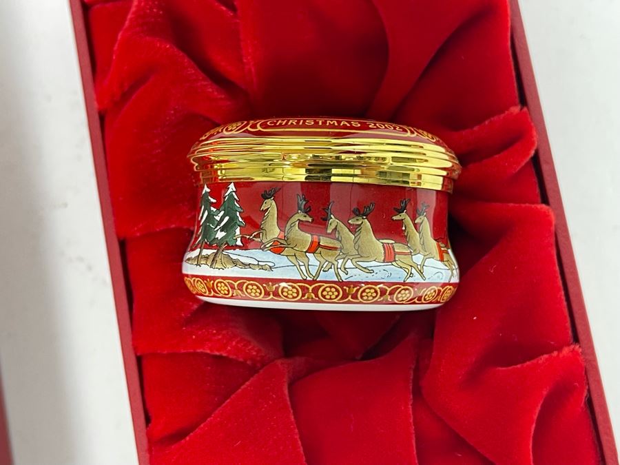 Halcyon Days Enamels England Christmas Enamel Boxes From 2001 And 2002 With Boxes [Photo 6]