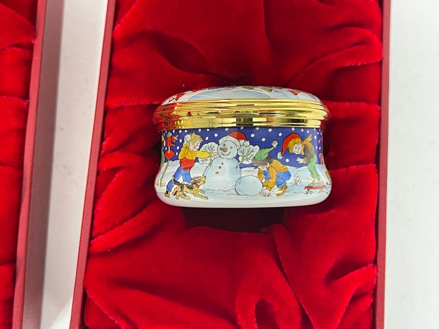 Halcyon Days Enamels England Christmas Enamel Boxes From 2003 And 2004 With Boxes [Photo 6]