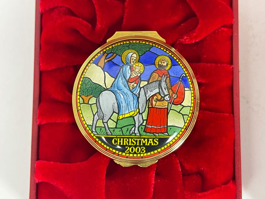 Halcyon Days Enamels England Christmas Enamel Boxes From 2003 And 2004 With Boxes [Photo 3]