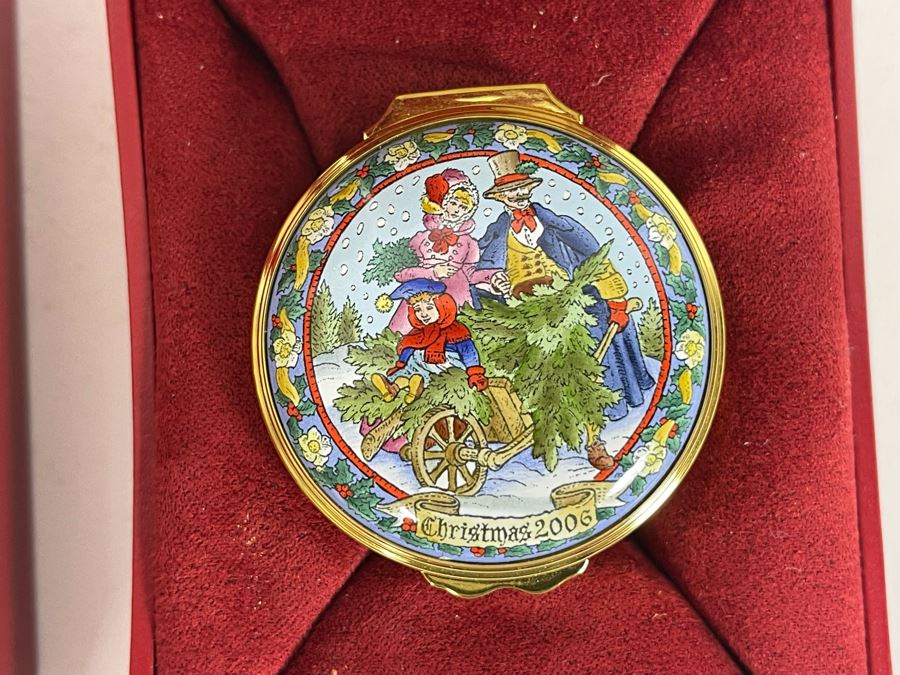 Halcyon Days Enamels England Christmas Enamel Boxes From 2005 And 2006 With Boxes [Photo 4]