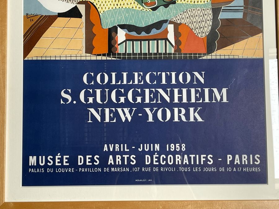 1958 Lithographic Pablo Picasso Poster From Collection Of Solomon Guggenheim New York Printer's Proof From The Collection And Archives Of Ateliers Mourlot In Paris With Certificate Of Authenticity In Excellent Condition 25.5 X 20.5 [Photo 4]