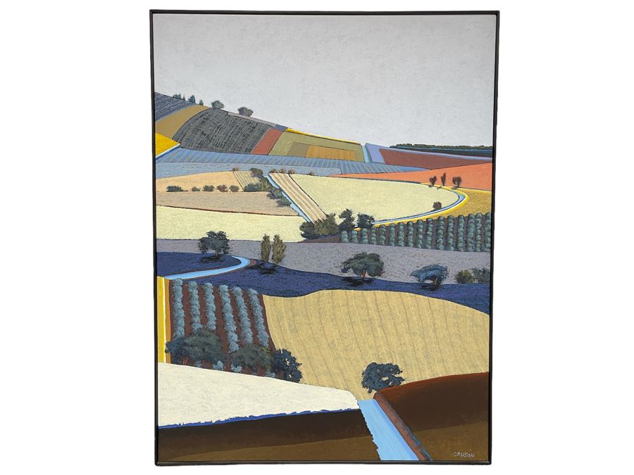 Jon Jay Cruson Original Acrylic Painting Titled 'Summer Fields' From Portland Art Museum 49W X 36.5H Retails $3,200