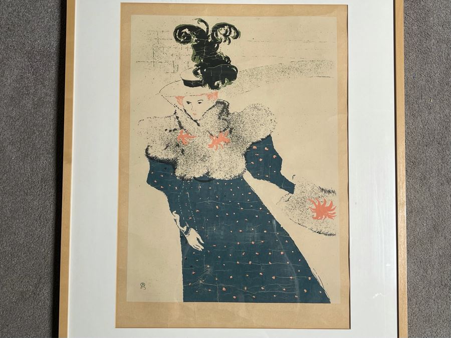 Henri De Toulouse-Lautrec La Revue Blanche 1895 Silkscreen Reproduction 1960s Poster Framed 28.5W X 40.5 [Photo 2]