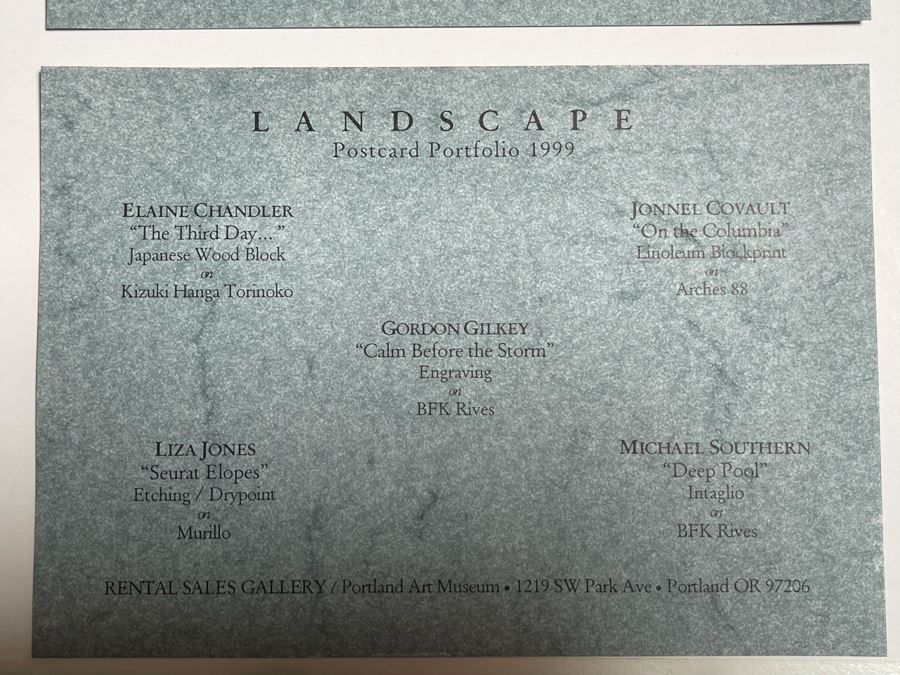 Pair Of Framed Sets Of Ten Hand-Signed Landscape And Still Life Prints From The Portland Art Museum 1999 Each Frame 14 X 35 - See Photos For Artists [Photo 24]