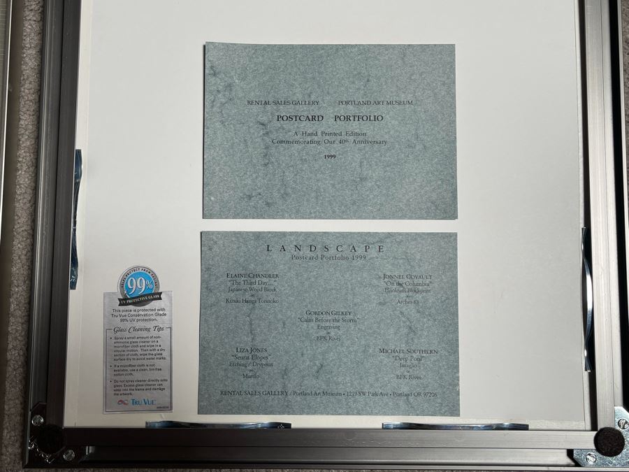 Pair Of Framed Sets Of Ten Hand-Signed Landscape And Still Life Prints From The Portland Art Museum 1999 Each Frame 14 X 35 - See Photos For Artists [Photo 22]