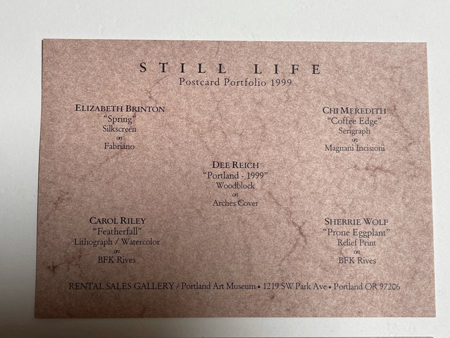 Pair Of Framed Sets Of Ten Hand-Signed Landscape And Still Life Prints From The Portland Art Museum 1999 Each Frame 14 X 35 - See Photos For Artists [Photo 25]