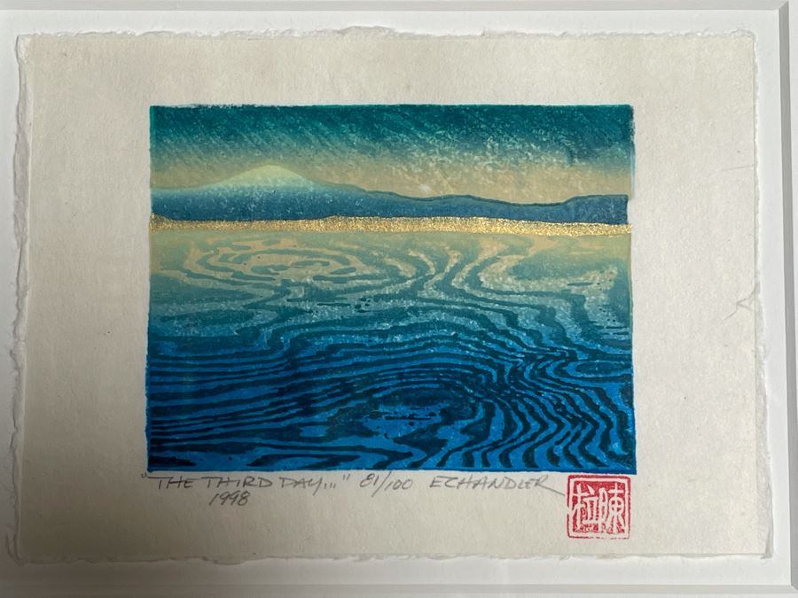 Pair Of Framed Sets Of Ten Hand-Signed Landscape And Still Life Prints From The Portland Art Museum 1999 Each Frame 14 X 35 - See Photos For Artists [Photo 16]