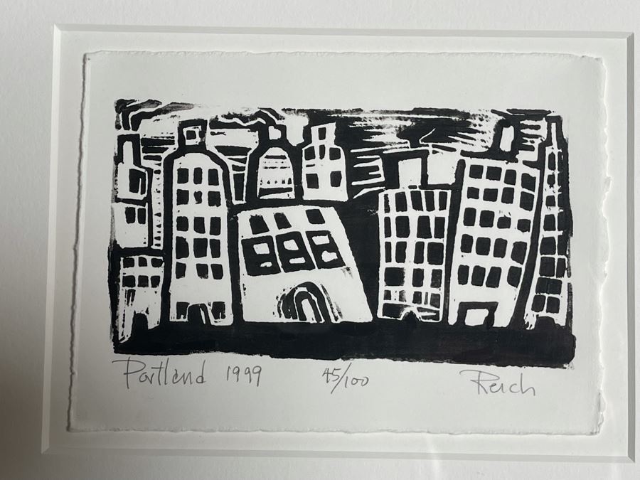 Pair Of Framed Sets Of Ten Hand-Signed Landscape And Still Life Prints From The Portland Art Museum 1999 Each Frame 14 X 35 - See Photos For Artists [Photo 5]