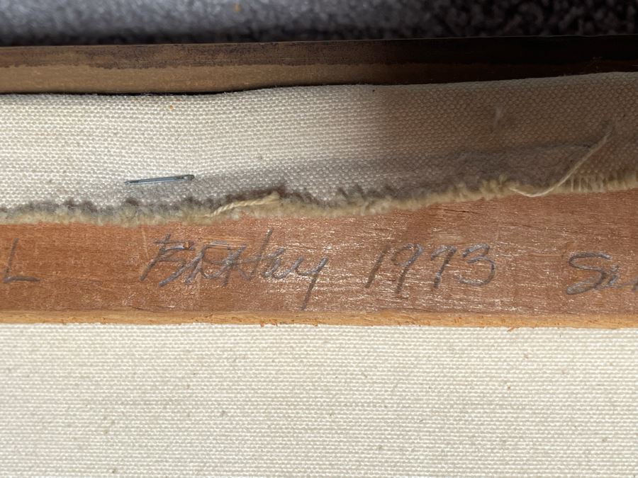 Original 1973 Abstract Painting On Canvas Titled 'Day Of Rain In The Capital' San Miguel De Allende Mexico Signed Hay 31 X 37 [Photo 14]