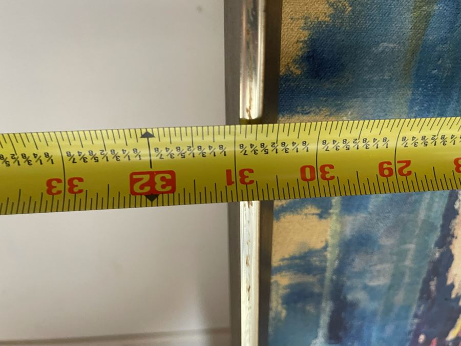 Original 1973 Abstract Painting On Canvas Titled 'Day Of Rain In The Capital' San Miguel De Allende Mexico Signed Hay 31 X 37 [Photo 18]