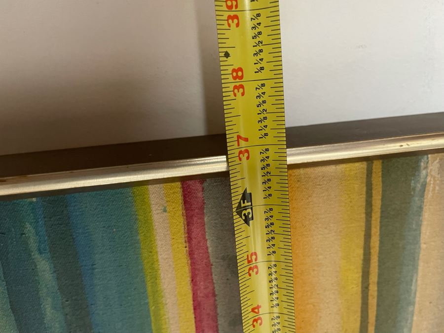 Original 1973 Abstract Painting On Canvas Titled 'Day Of Rain In The Capital' San Miguel De Allende Mexico Signed Hay 31 X 37 [Photo 19]