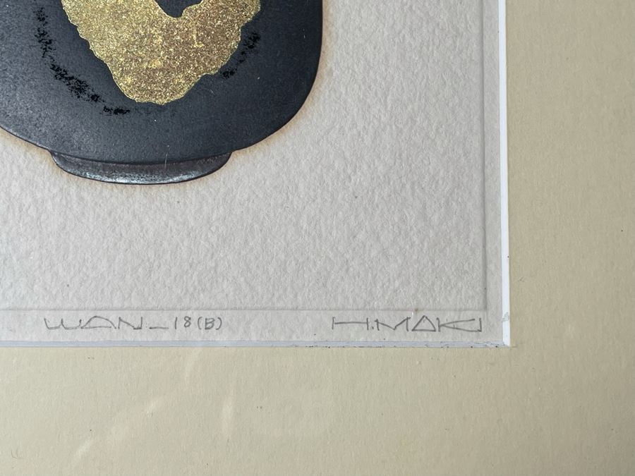 Haku Maki (1924-2000) Hand-Signed Limited Edition Abstract Relief Print 12 X 15.5 [Photo 5]