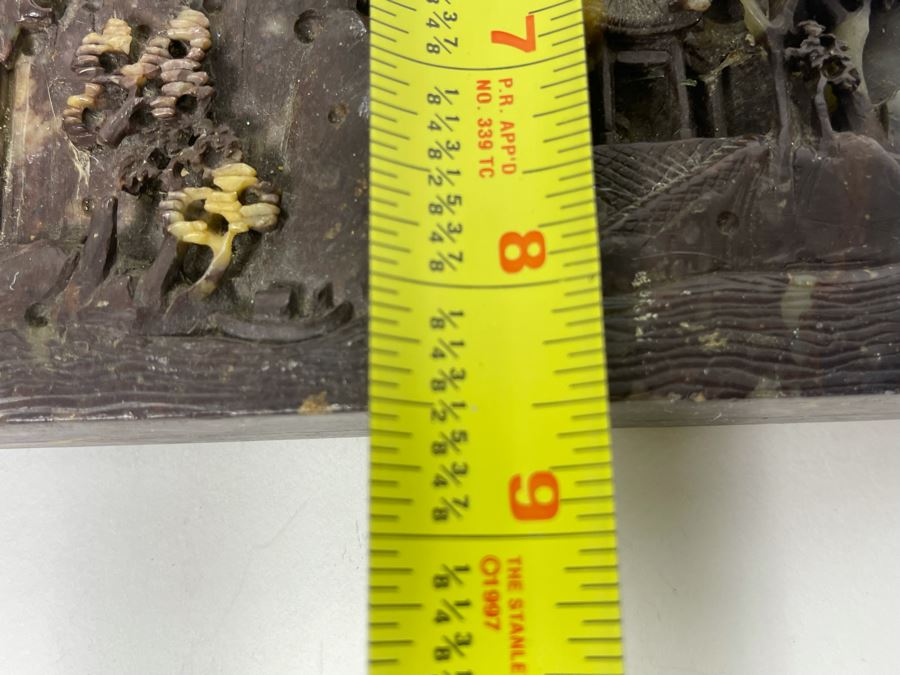 Chinese Relief Carved Soapstone Landscape Sculpture 7W X 8H X 1.5D [Photo 13]