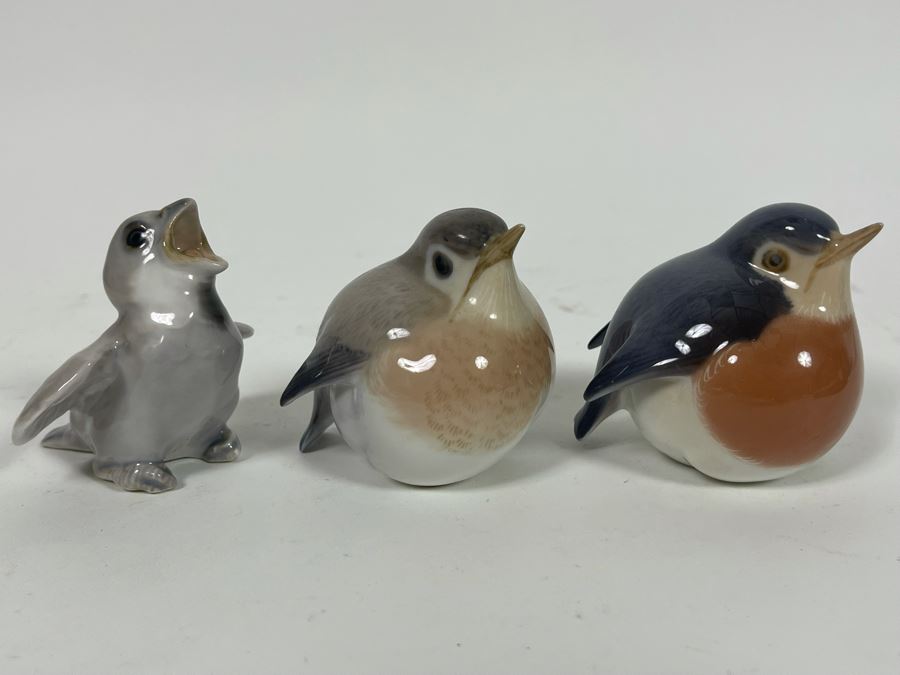 Set Of Three Porcelain Birds From Denmark Royal Copenhagen [Photo 2]