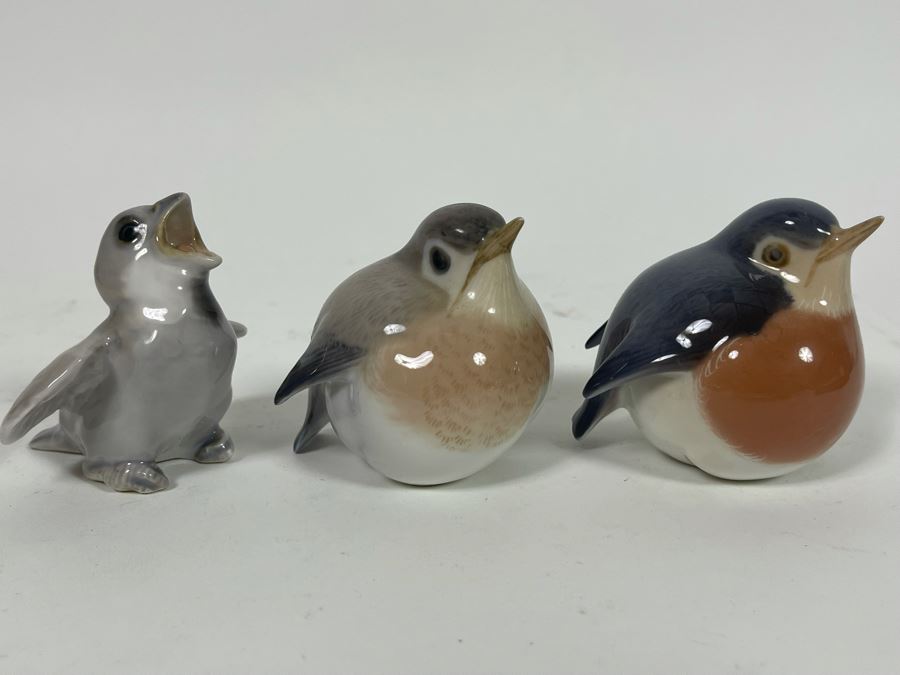 Set Of Three Porcelain Birds From Denmark Royal Copenhagen [Photo 3]