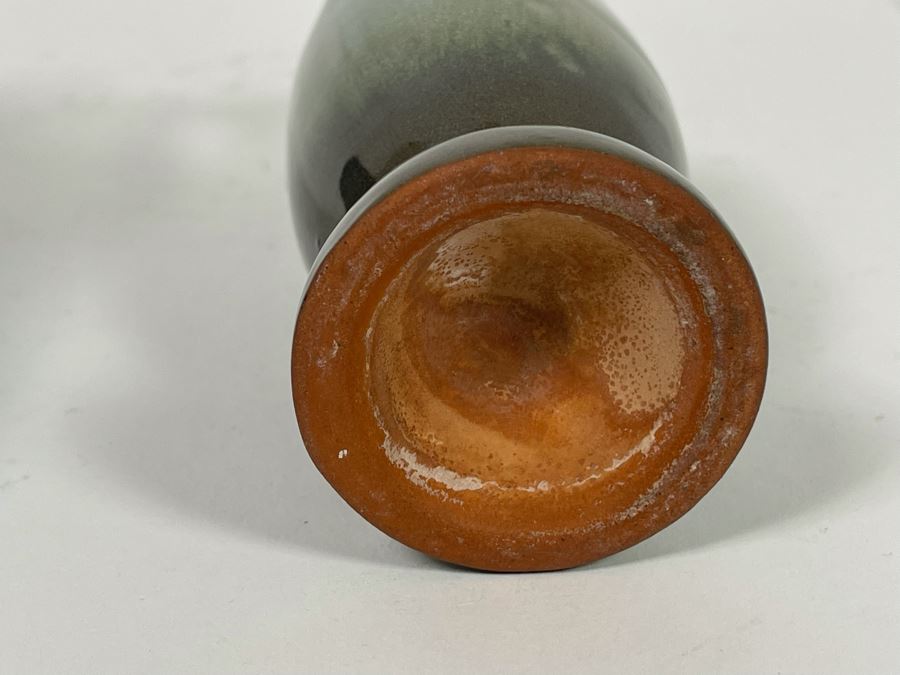 Signed Weller Pottery Vase On Left And Handled Pottery Vase On Right 6.5H [Photo 6]