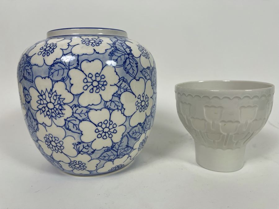 Lenox Painted Indigo Vase 6.5H And Rorstrand Sweden Cup [Photo 2]