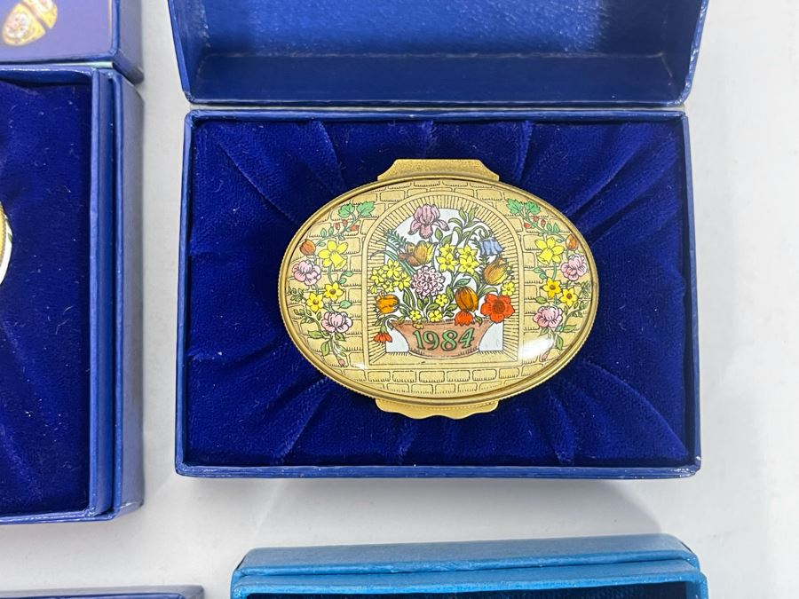Set Of Six Halcyon Days Enamels England Enamel Boxes With Boxes [Photo 5]