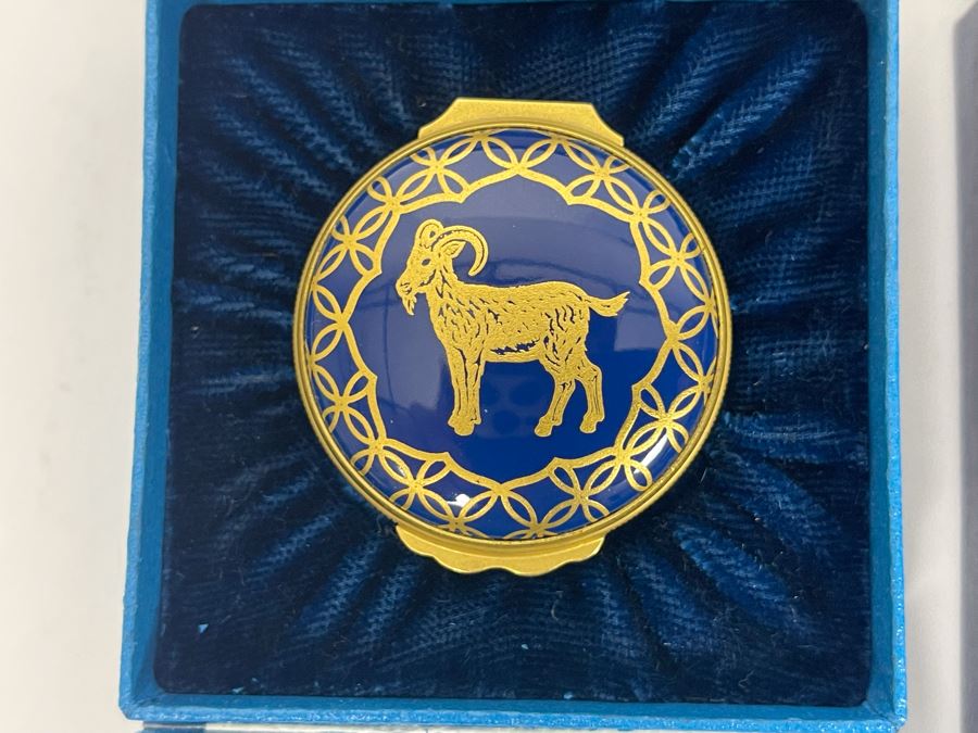 Set Of Six Halcyon Days Enamels England Enamel Boxes With Boxes [Photo 9]